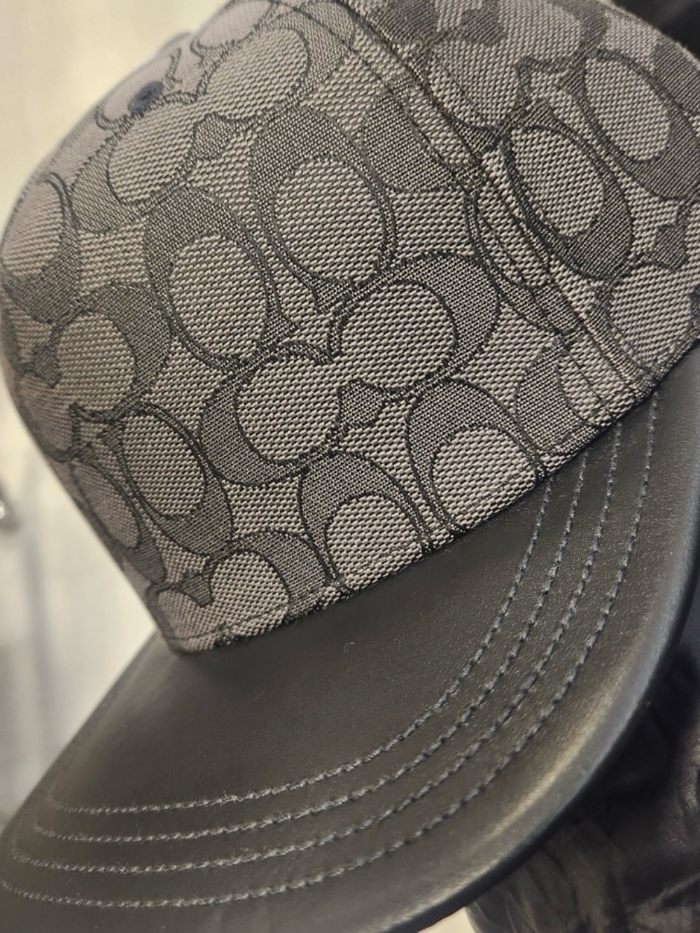 Coach Men’s Gray Signature Snapback Hat - Picture 2 of 4